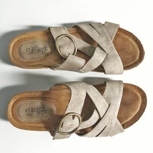 Eurosoft Women's Grey Slide-in Sandals Size 8